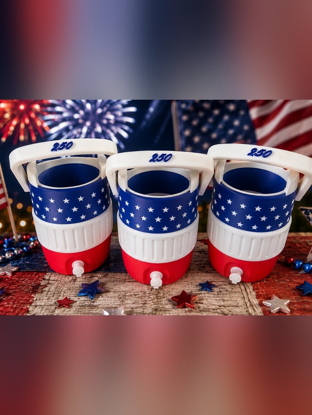 Patriotic 4th of July Red White & Blue Stars & Stripes 12 Oz Can/beverage Holder